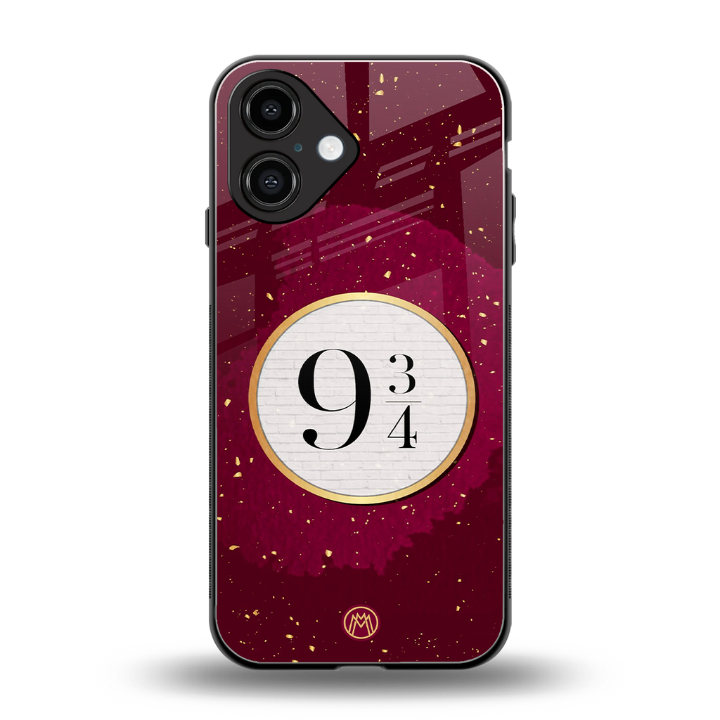 platform nine and three-quarters back phone cover | glass case for iphone 16