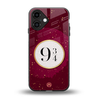 platform nine and three-quarters back phone cover | glass case for iphone 16