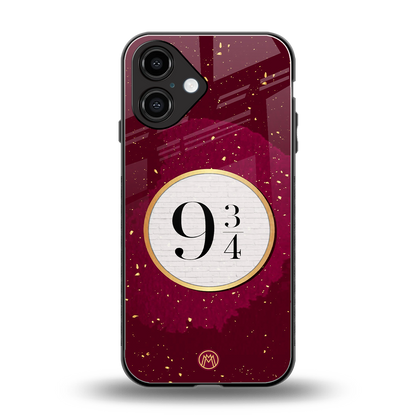 platform nine and three-quarters back phone cover | glass case for iphone 16