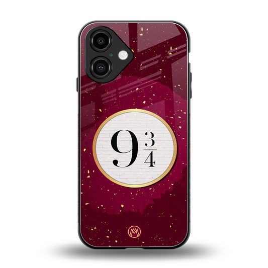 platform nine and three-quarters back phone cover | glass case for iphone 16