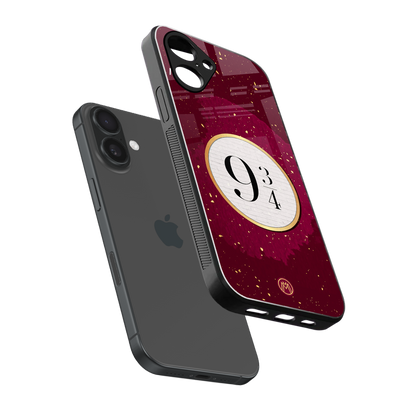 platform nine and three-quarters back phone cover | glass case for iphone 16