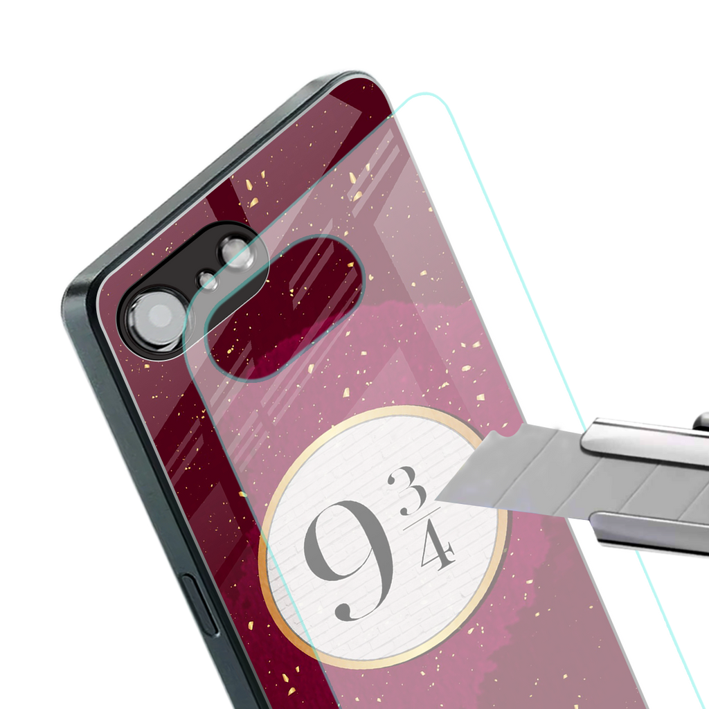 platform nine and three-quarters back phone cover | glass case for iphone 16e