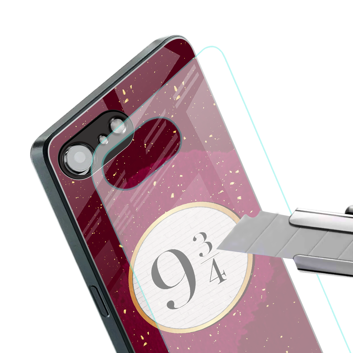 platform nine and three-quarters back phone cover | glass case for iphone 16e