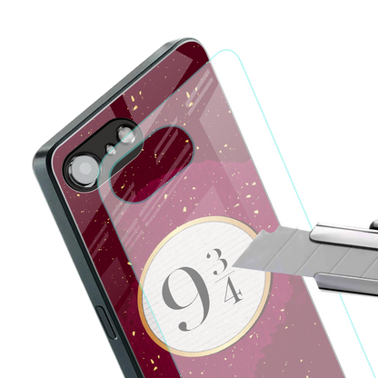 platform nine and three-quarters back phone cover | glass case for iphone 16e