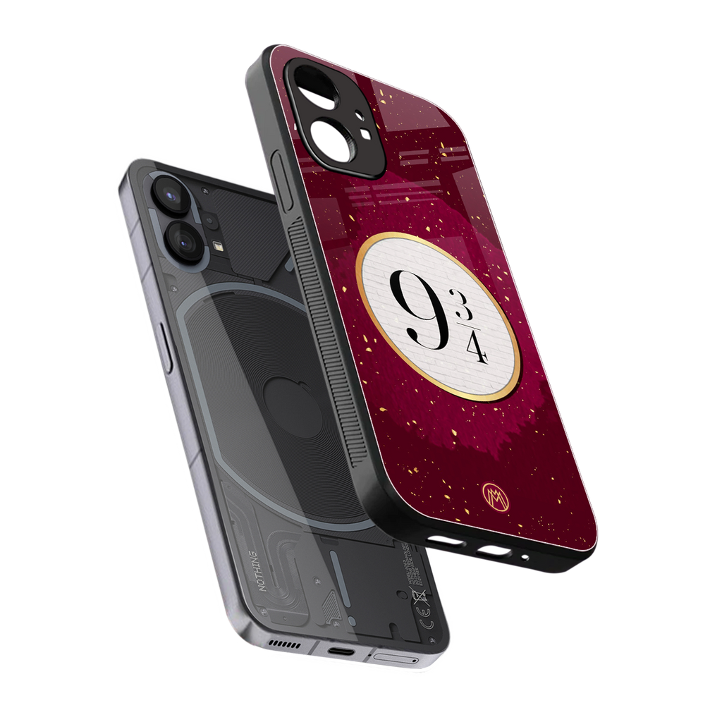 platform nine and three-quarters back phone cover | glass case for nothing phone 1
