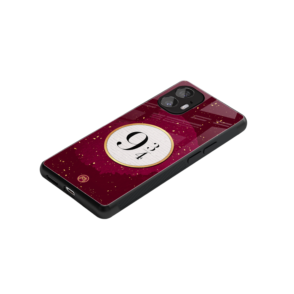 platform nine and three-quarters back phone cover | glass case for nothing phone 2