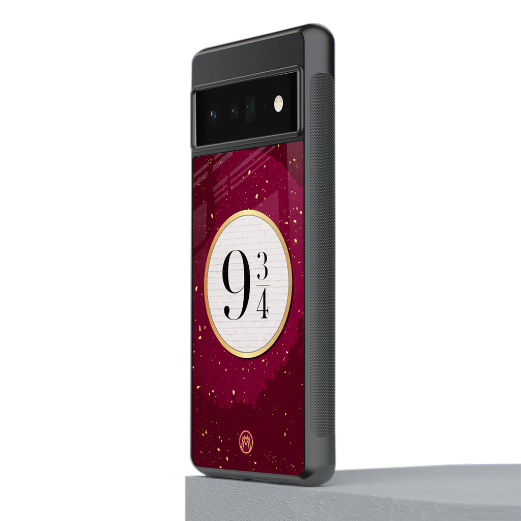 platform nine and three-quarters back phone cover | glass case for google pixel 6 pro