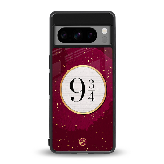 platform nine and three-quarters back phone cover | glass case for google pixel 8 pro