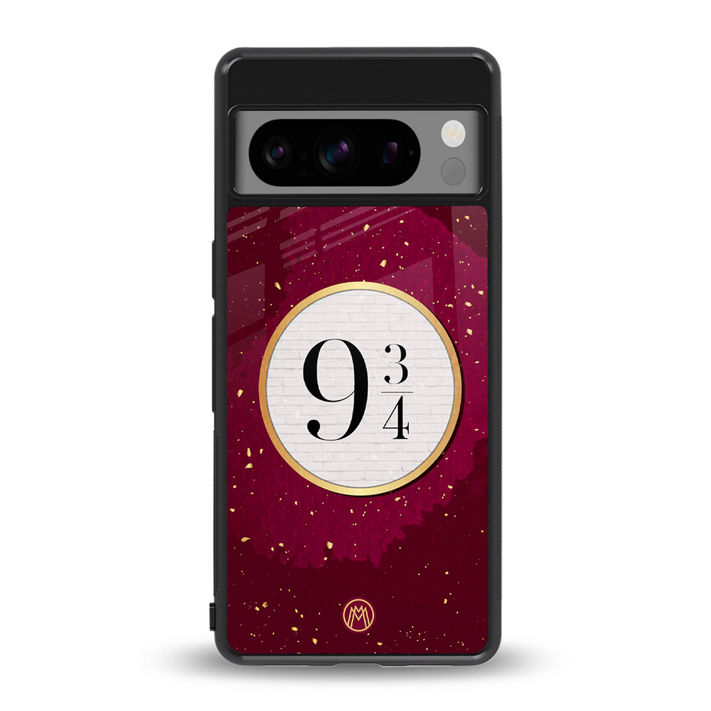platform nine and three-quarters back phone cover | glass case for google pixel 8 pro