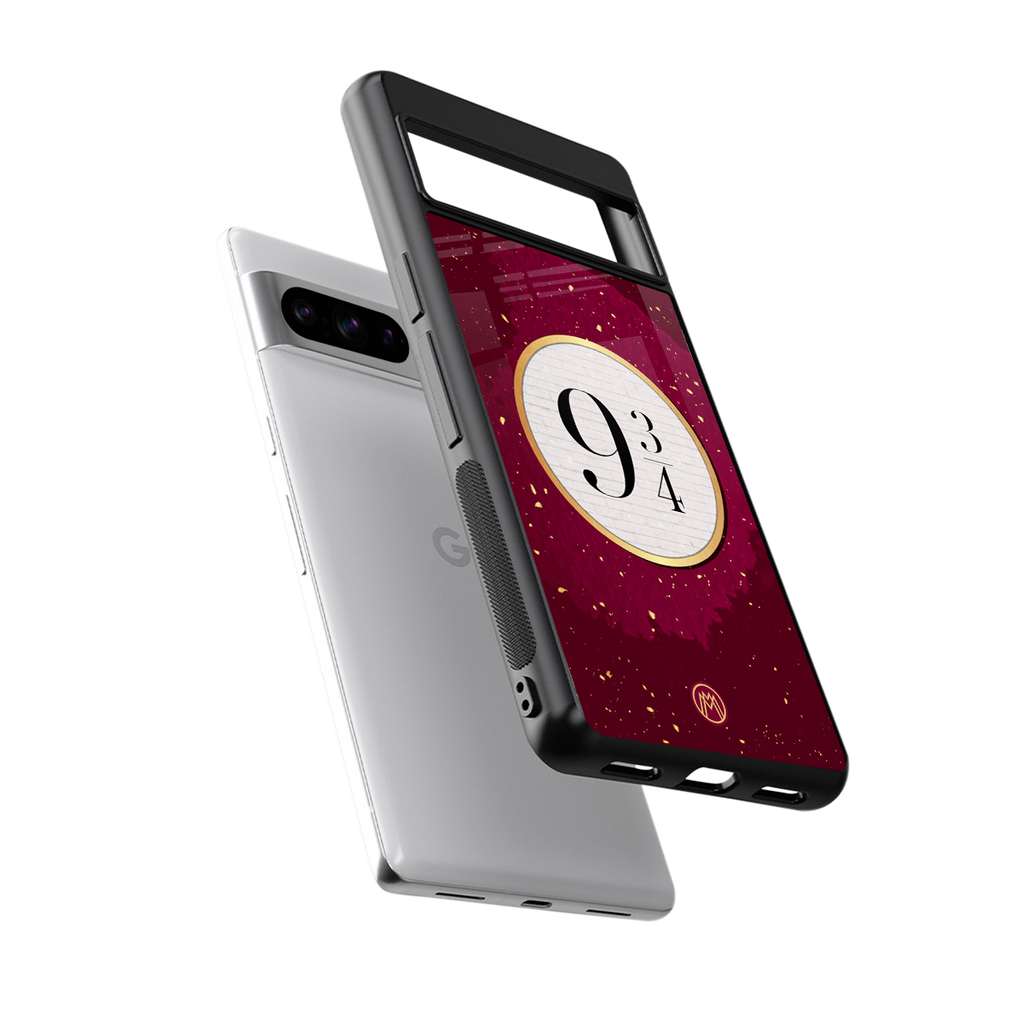 platform nine and three-quarters back phone cover | glass case for google pixel 8 pro
