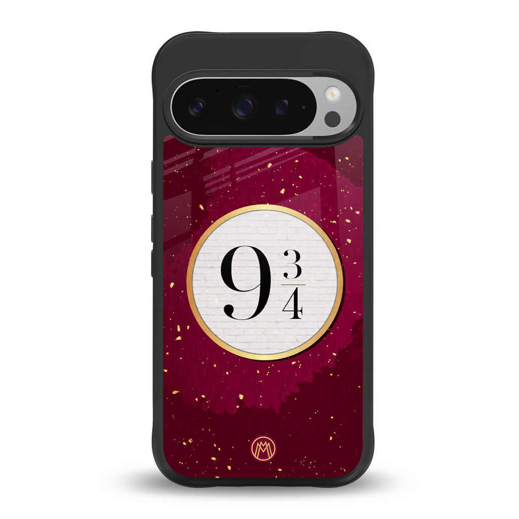platform nine and three-quarters back phone cover | glass case for google pixel 9 pro