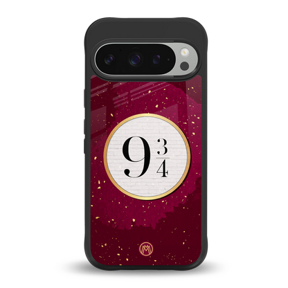 platform nine and three-quarters back phone cover | glass case for google pixel 9 pro xl