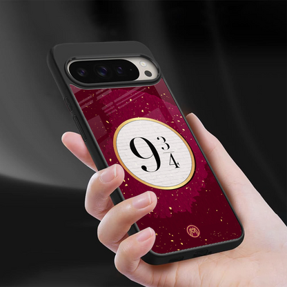 platform nine and three-quarters back phone cover | glass case for google pixel 9 pro xl