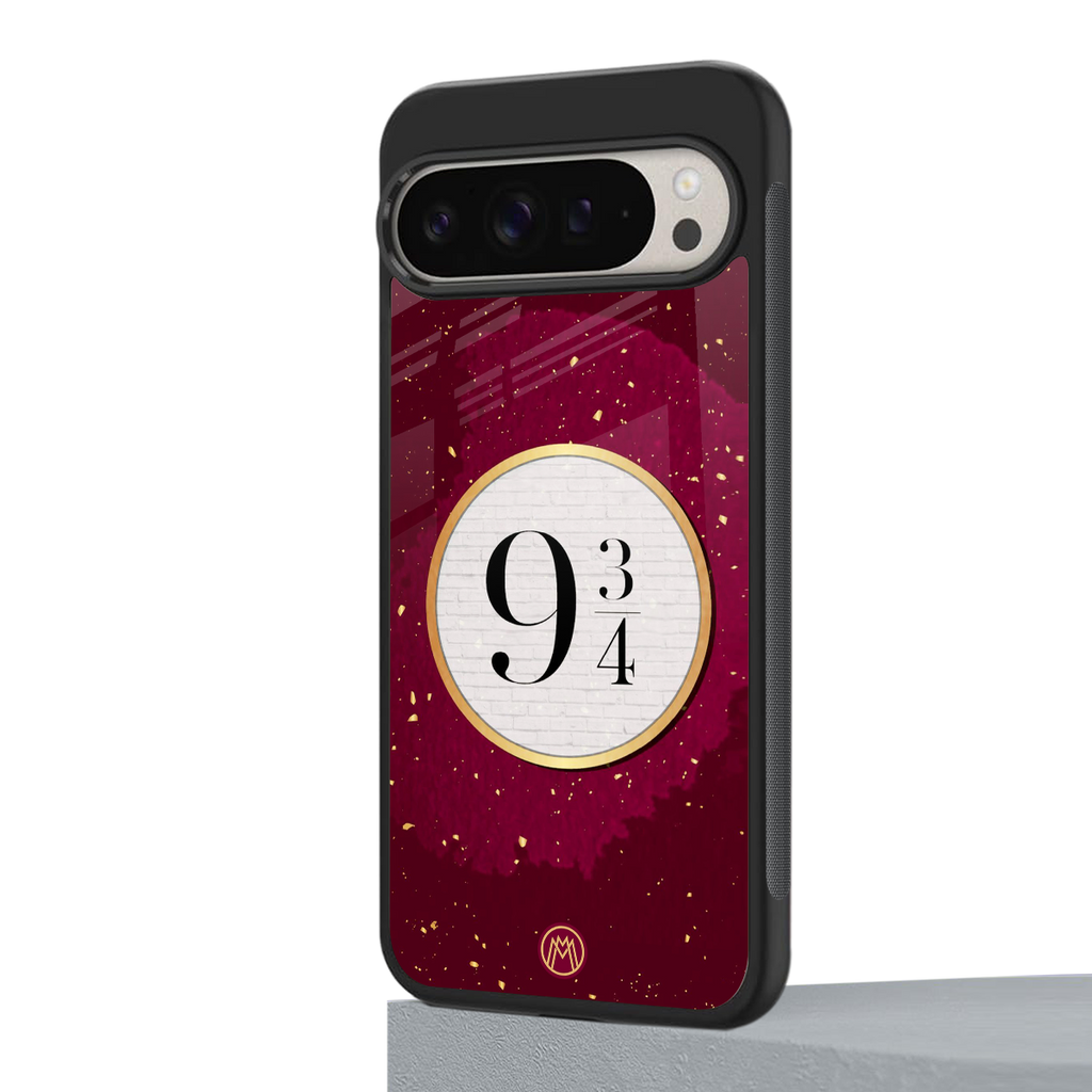 platform nine and three-quarters back phone cover | glass case for google pixel 9 pro