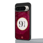platform nine and three-quarters back phone cover | glass case for google pixel 9 pro