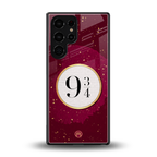 platform nine and three-quarters back phone cover | glass case for samsung galaxy s25 ultra