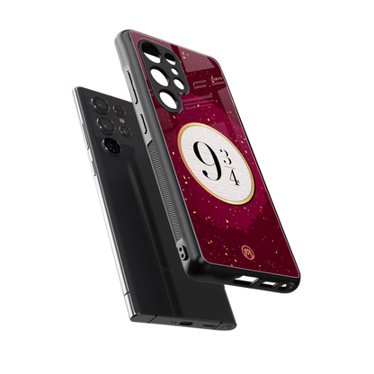 platform nine and three-quarters back phone cover | glass case for samsung galaxy s25 ultra