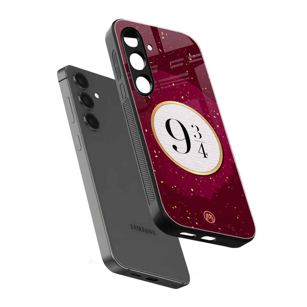 platform nine and three-quarters back phone cover | glass case for samsung galaxy s24 plus
