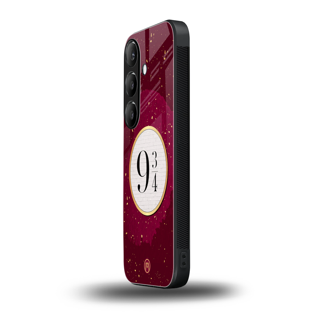 platform nine and three-quarters back phone cover | glass case for samsung galaxy s25 plus