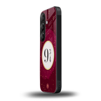 platform nine and three-quarters back phone cover | glass case for samsung galaxy s25