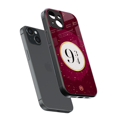 platform nine and three-quarters back phone cover | glass case for iphone 15