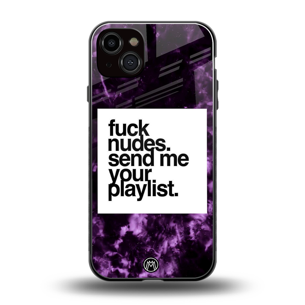 playlist please back phone cover | glass case for iphone 15 plus