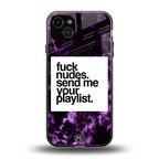 playlist please back phone cover | glass case for iphone 15 plus