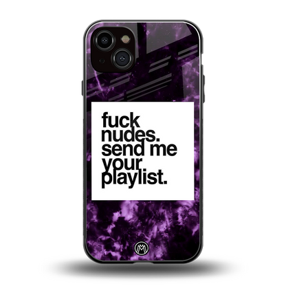 playlist please back phone cover | glass case for iphone 15 plus