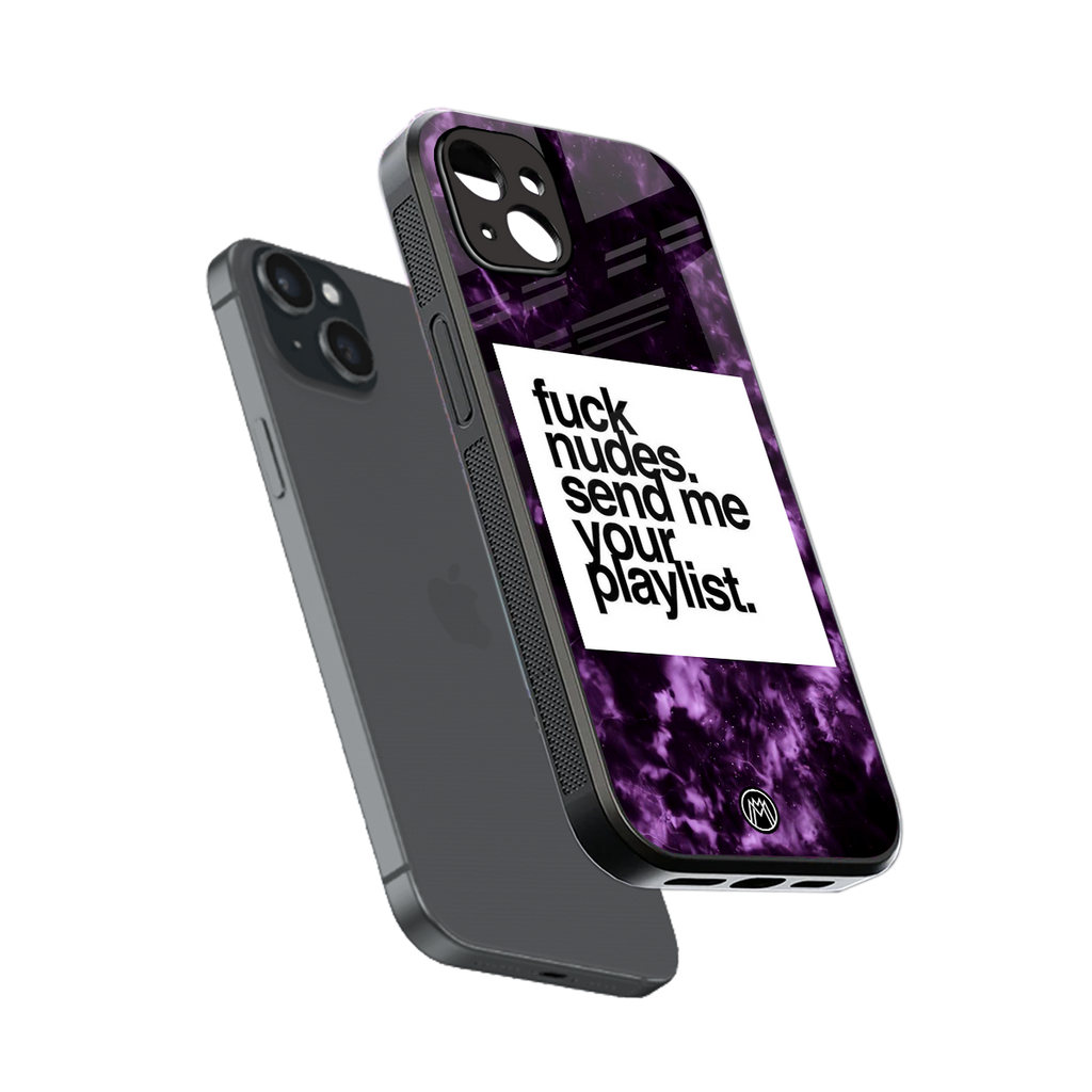 playlist please back phone cover | glass case for iphone 15 plus