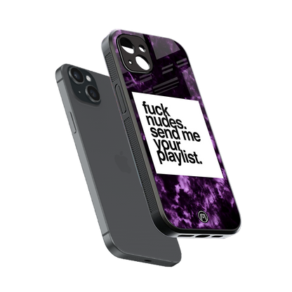 playlist please back phone cover | glass case for iphone 15 plus