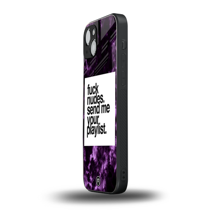playlist please back phone cover | glass case for iphone 15 plus