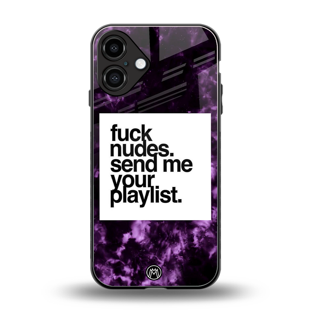 playlist please back phone cover | glass case for iphone 16 plus