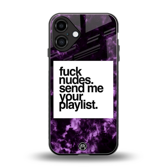 playlist please back phone cover | glass case for iphone 16 plus
