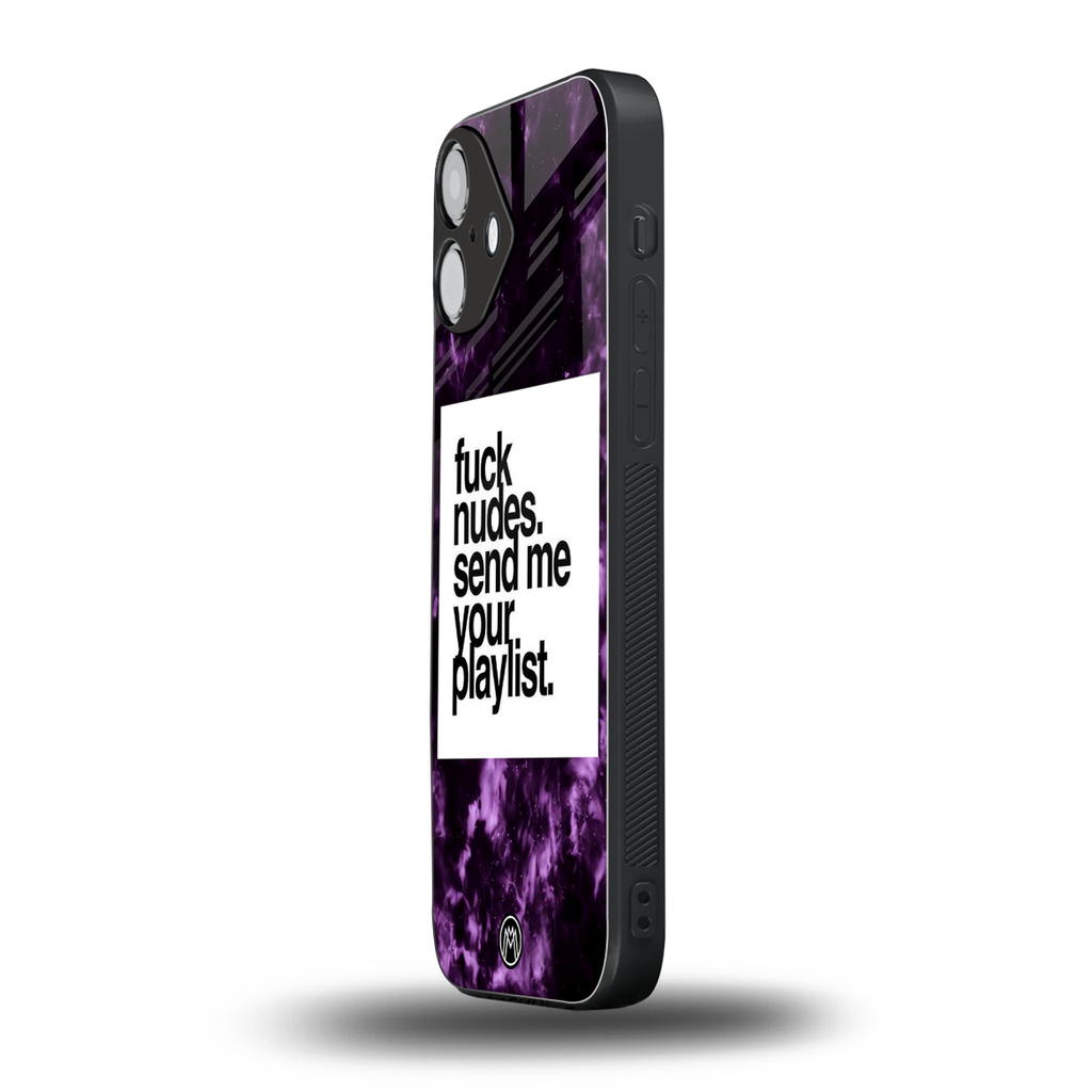 playlist please back phone cover | glass case for iphone 16 plus