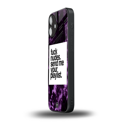 playlist please back phone cover | glass case for iphone 16 plus