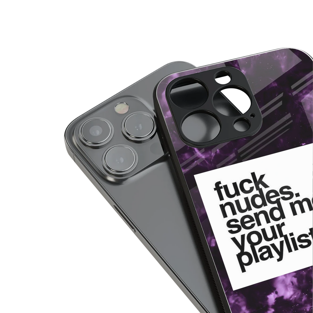 playlist please back phone cover | glass case for iphone 15 plus