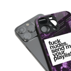 playlist please back phone cover | glass case for iphone 15 plus