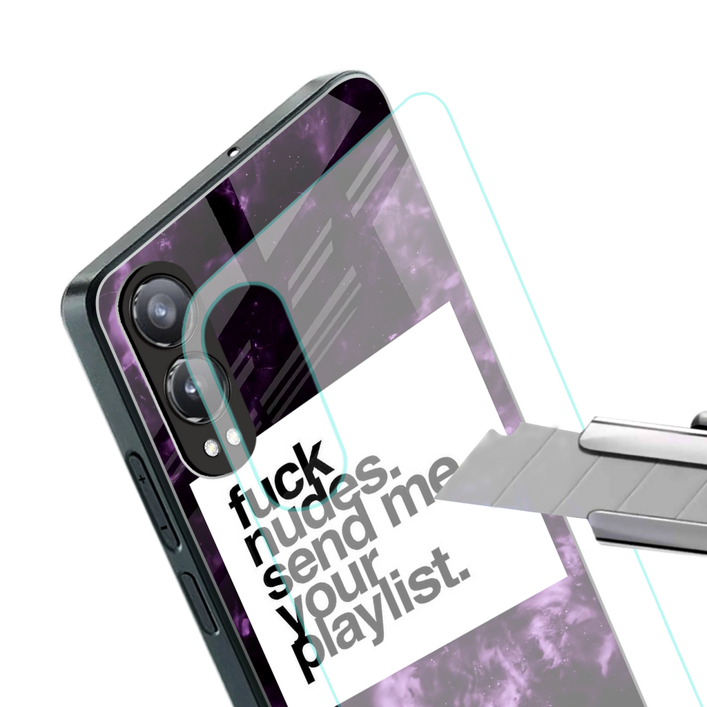playlist please back phone cover | glass case for oneplus nord ce 4 lite