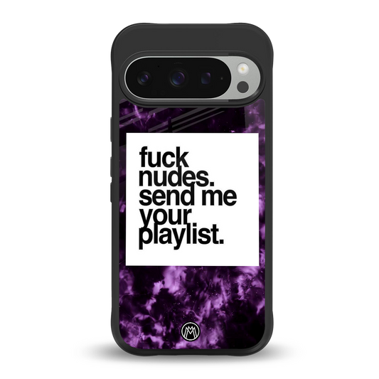 playlist please back phone cover | glass case for google pixel 9 pro xl