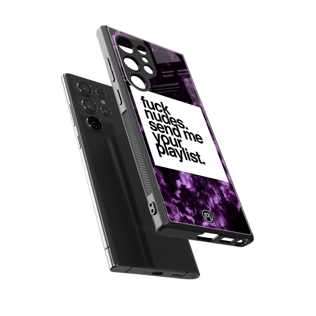 playlist please back phone cover | glass case for samsung galaxy s23 ultra