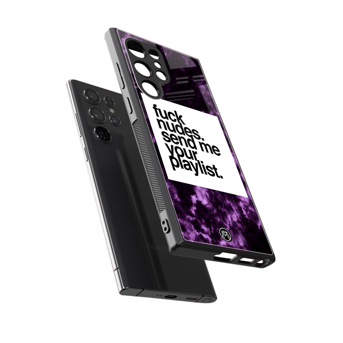 playlist please back phone cover | glass case for samsung galaxy s23 ultra