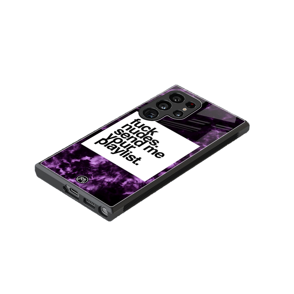 playlist please back phone cover | glass case for samsung galaxy s23 ultra