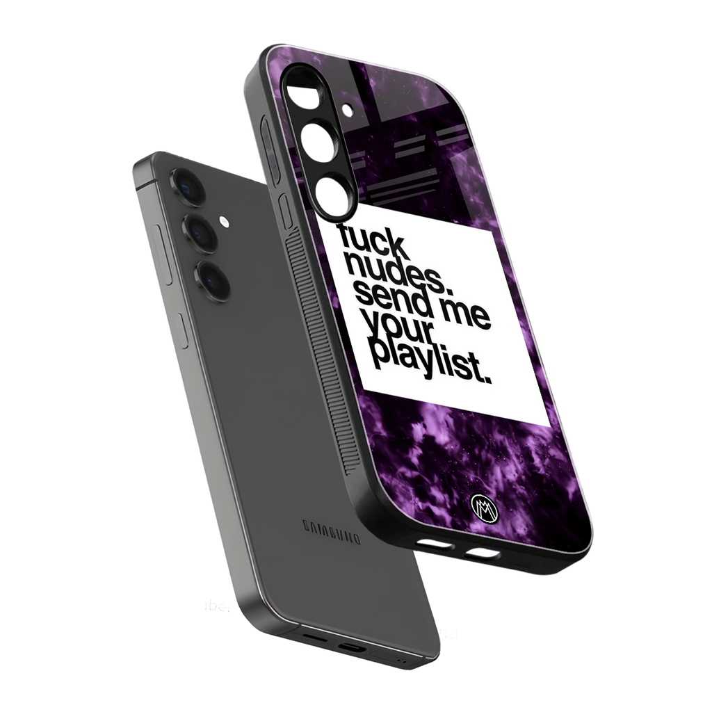 playlist please back phone cover | glass case for samsung galaxy s23 fe