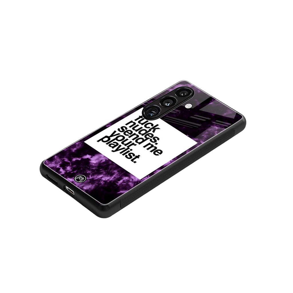 playlist please back phone cover | glass case for samsung galaxy s24 fe