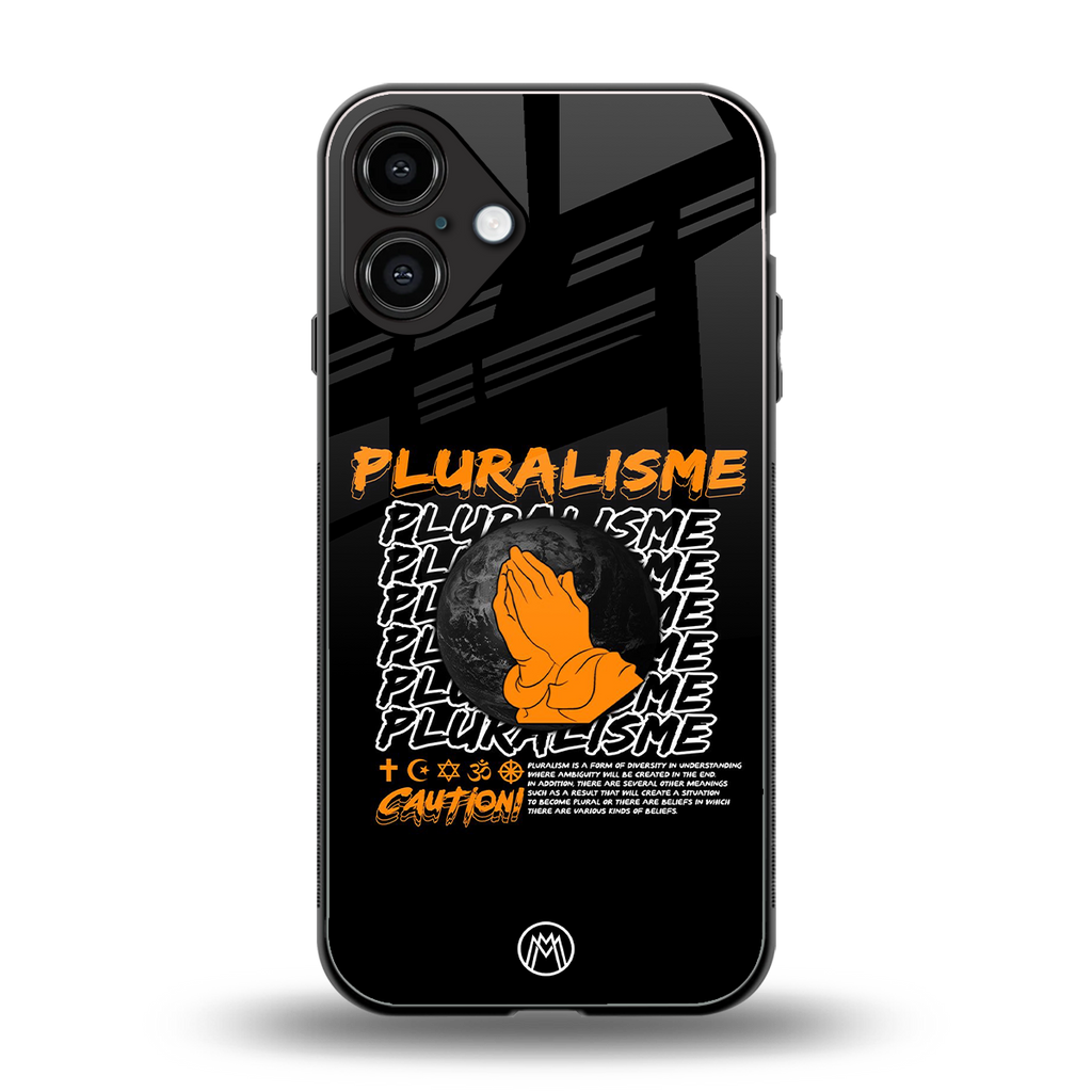 pluralisme back phone cover | glass case for iphone 16 plus