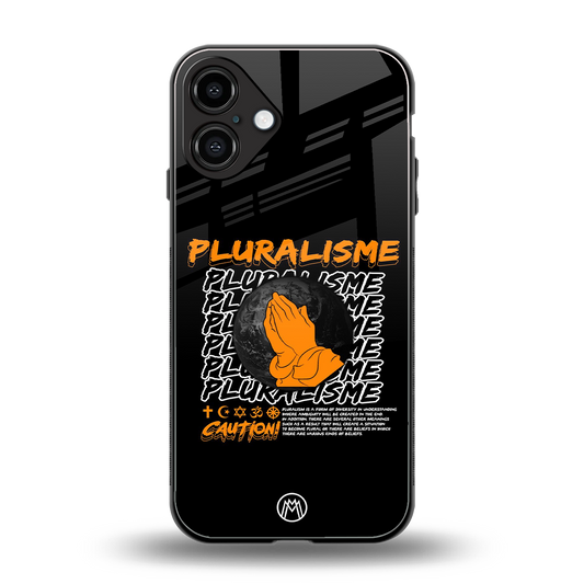 pluralisme back phone cover | glass case for iphone 16 plus