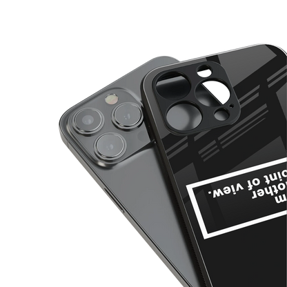 point of view black edition back phone cover | glass case for iphone 14 pro max