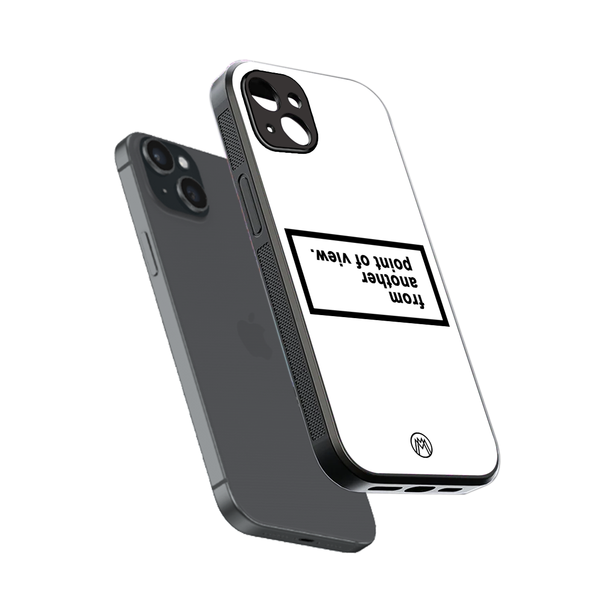 point of view white edition back phone cover | glass case for iphone 15 plus