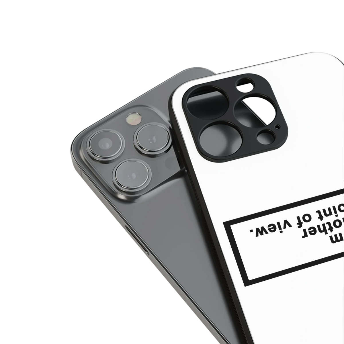 point of view white edition back phone cover | glass case for iphone 13 pro max