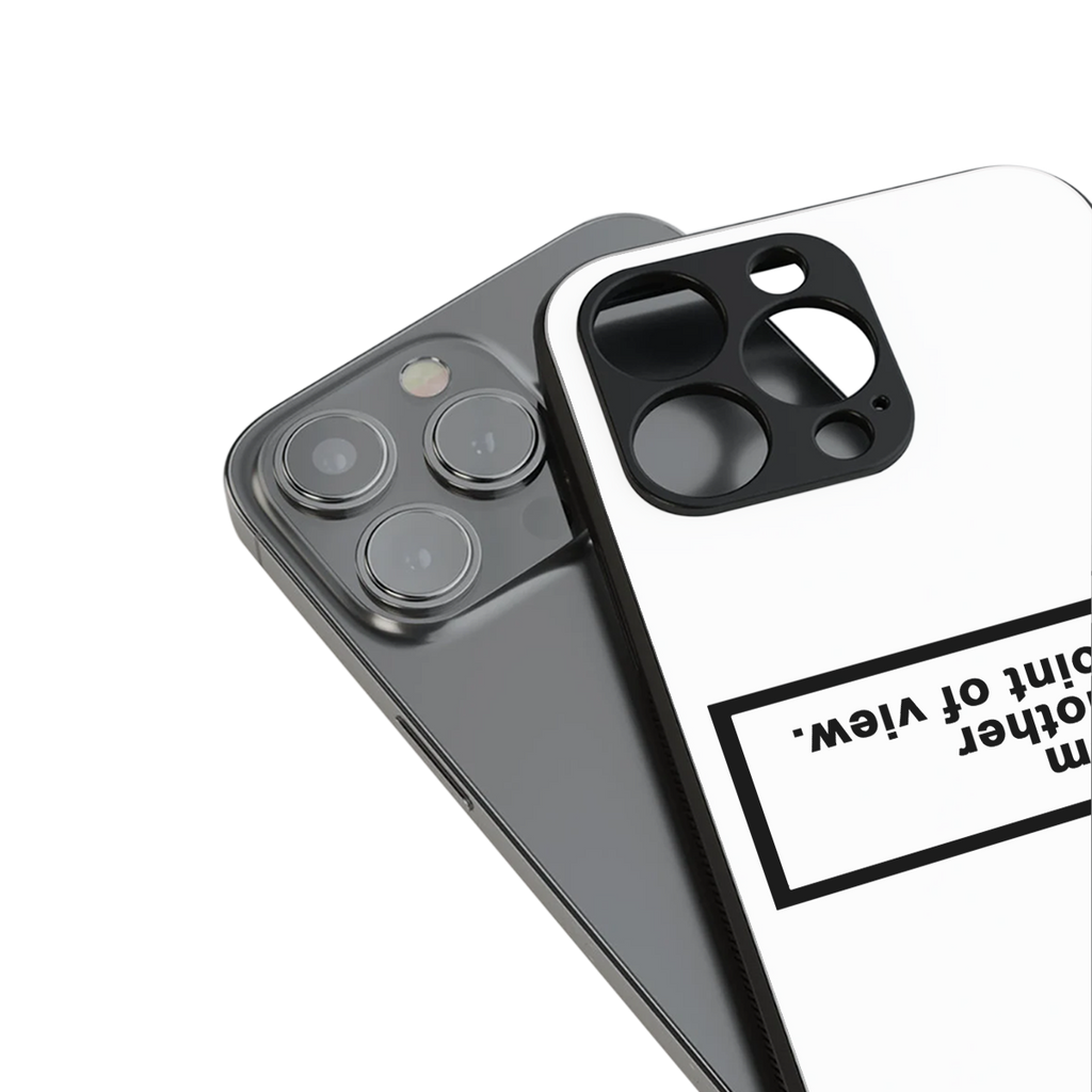 point of view white edition back phone cover | glass case for iphone 15